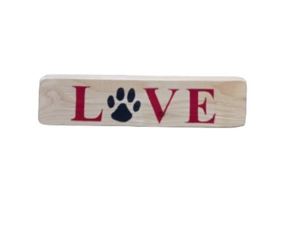 Love Paw Print - Wall Art: Stencilled Sign